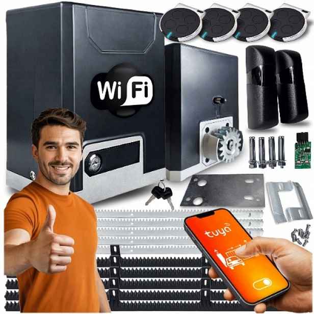 Set Pohon Pro Posuvnou Bránu 600 kg 5 x lišty ovladače Wifi Tuya Automat