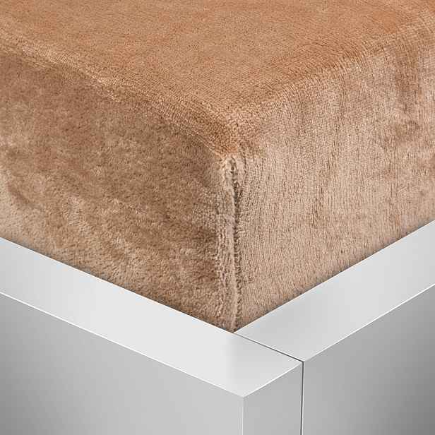 TP Mikroplyšové prostěradlo 220x200 Elegance - Světle hnědá