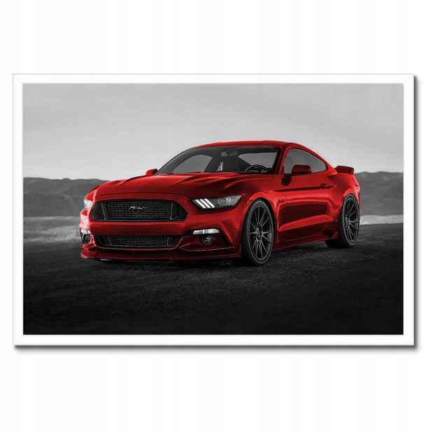 Plakáty v rámu 60x40 Červený Ford Mustang Usa