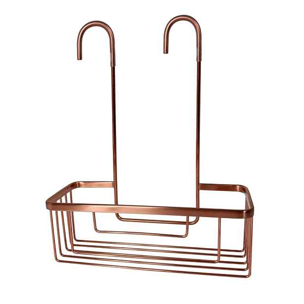 Gedy SMART polička do sprchy závěsná, na baterii, 300x375x120 mm, měď mat