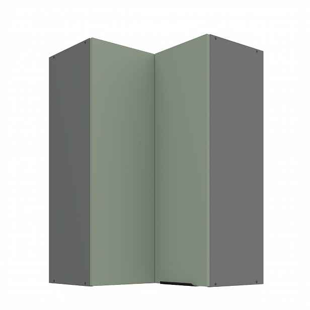 Horní rohová skříňka Aria ANT 60x60 GN-90 2F (90°) Barva korpusu: Antracit, Barva dvířek: SA - Aquamarine AFM