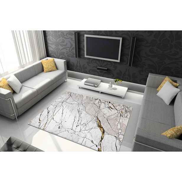Kusový koberec Gloss 529A 53 3D mramor ivory/beige, 180x270, béžová, kancelář, Dywany Łuszczów