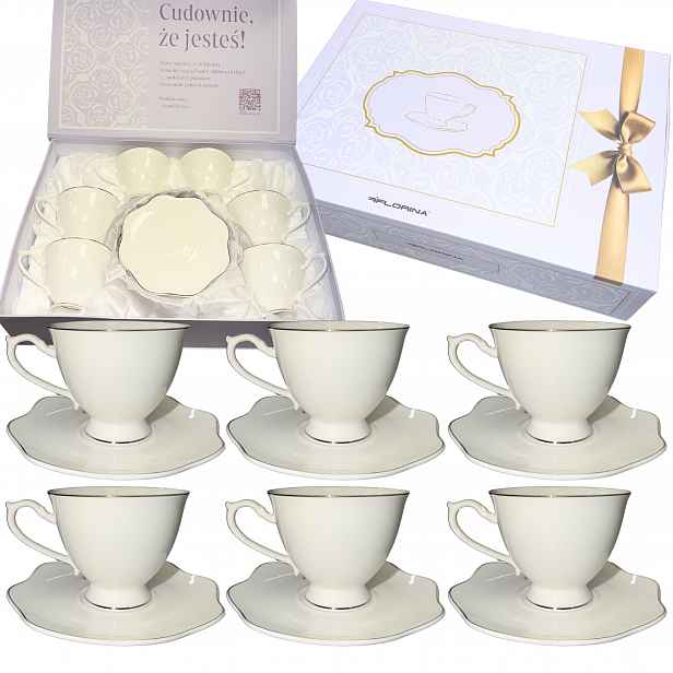 Sada šálků na kávu Liric Florina 220 ml 6 ks porcelán jako dárek