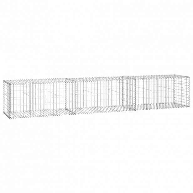 vidaXL Gabionová zeď s víky z pozinkované oceli 300 x 50 x 50 cm