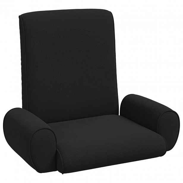 vidaXL Nastavitelná podlahová židle Černá Hladký Velvet