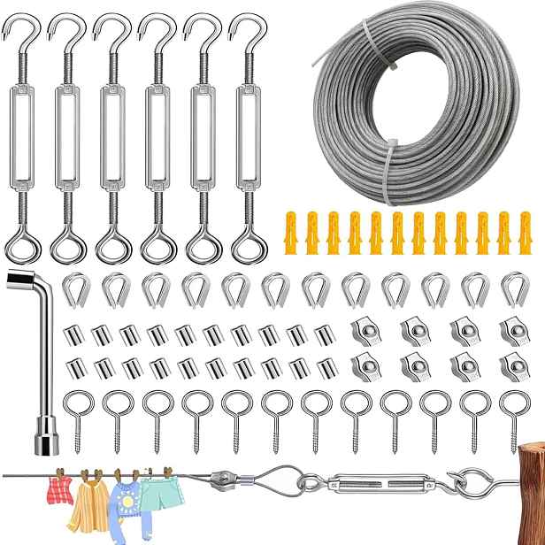 Ocelové lanko 7x7 v Pvc krytu 2 mm 35 m nerezová ocel 304 Set 72v1