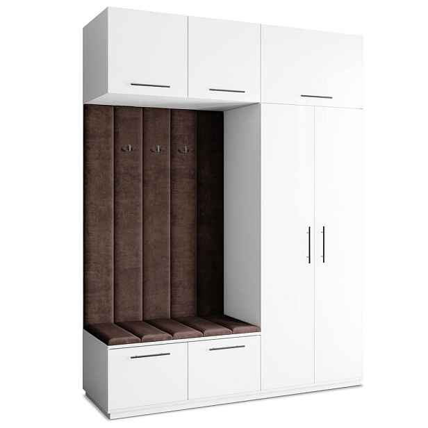 MASSENO MODERNÍ PŘEDSÍŇOVÁ SESTAVA REMA, 180/240/60 cm, bílá