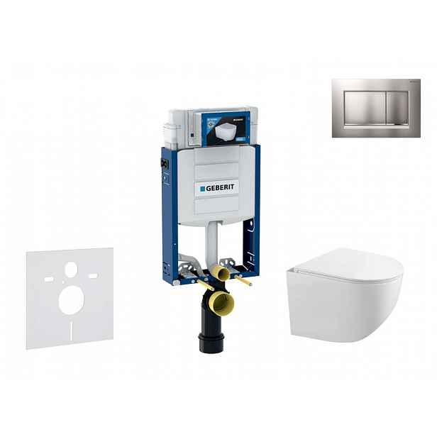 Geberit Kombifix - Set předstěnové instalace, klozetu Gaia a sedátka softclose, tlačítko Sigma20, chrom mat/chrom SANI15CA1120