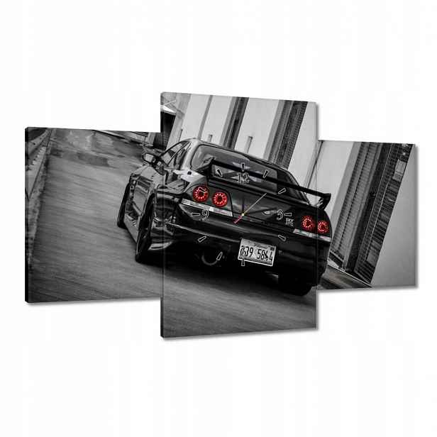 Hodiny 100x60 Černé Nissan Gtr