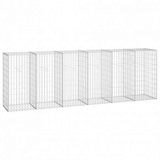 vidaXL Gabionová zeď s víky z pozinkované oceli 300 x 50 x 100 cm