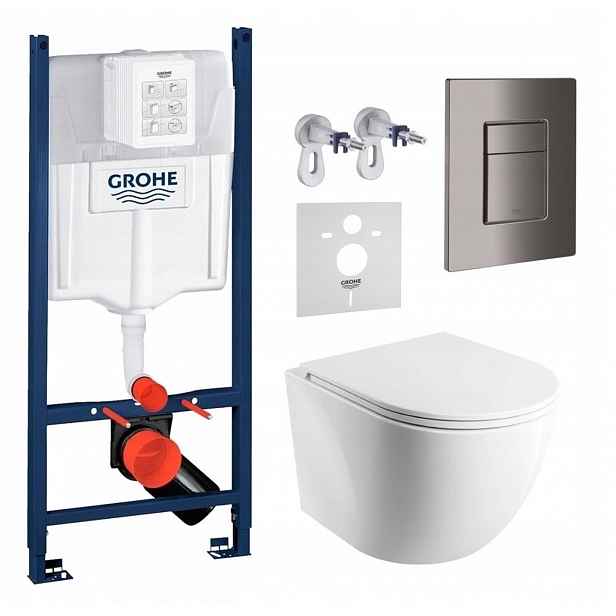 Wc sada Grohe s mísou Cspmwbp Tornado a tlačítkem grafit Fresh