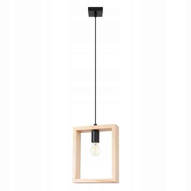 Sollux Závěsná lampa dřevěný rámeček hnědý skandinávský nad stůl ostrov
