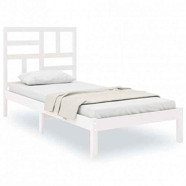 vidaXL Rám postele bílý masivní dřevo 90 x 190 cm jednolůžko