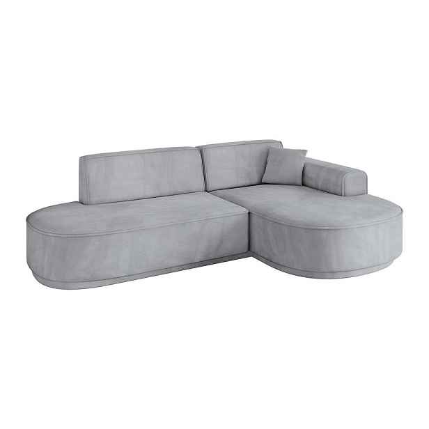 ALTDECOR ROHOVÁ SEDAČKA s otomanem, pravá MARI-L1-v3 243x171x83 Šedá Velur
