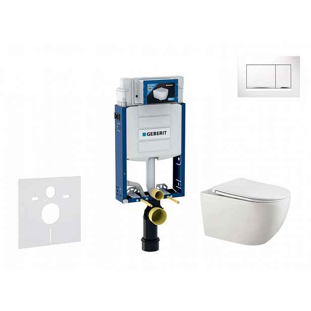 Geberit Kombifix - Set předstěnové instalace, klozetu Gaia a sedátka softclose, tlačítko Sigma20, bílá/chrom SANI15CA3118