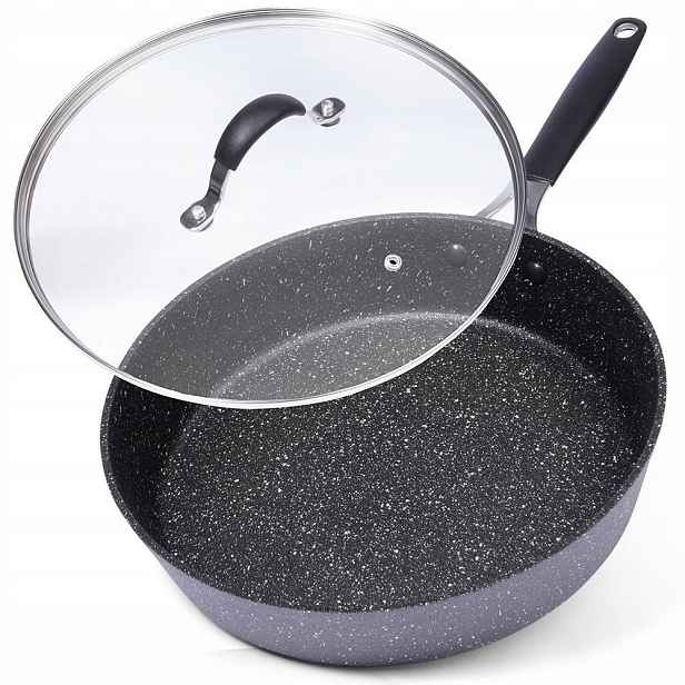Granitová nepřilnavá pánev s poklicí Stoner 28 cm
