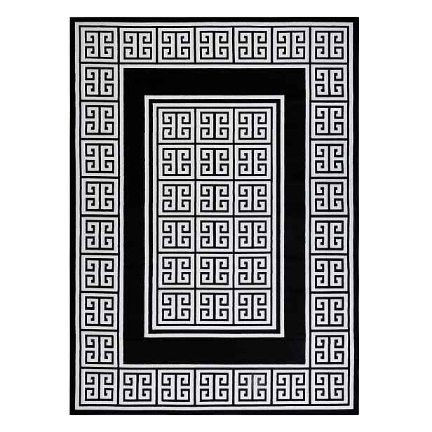Kusový koberec Gloss 6776 85 greek black/ivory, 120x170, černobílá, chodba / předsíň, Dywany Łuszczów
