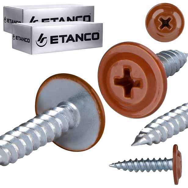 Podložkové vruty do dřeva 4,2 x 19 mm Ral 8004 500 ks Etanco Gm-s