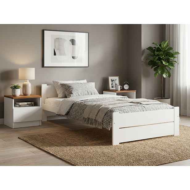 Postel IKAROS DOUBLE 80 x 200 cm, bílá Rošt: Bez roštu, Matrace: Matrace Coco Maxi 20 cm