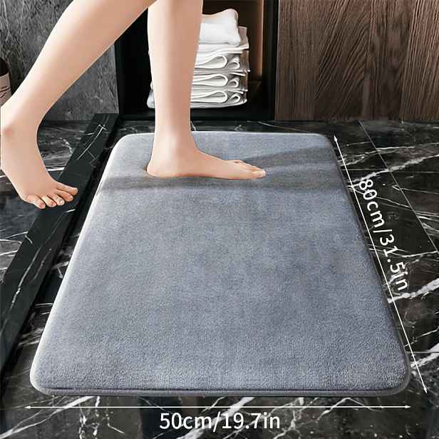 TEMU 1 ks Ultra měkká absorpční podložka 25D zesílená protiskluzová pratelná v pračce luxusní koupelnová podložka z paměťové pěny rychleschnoucí