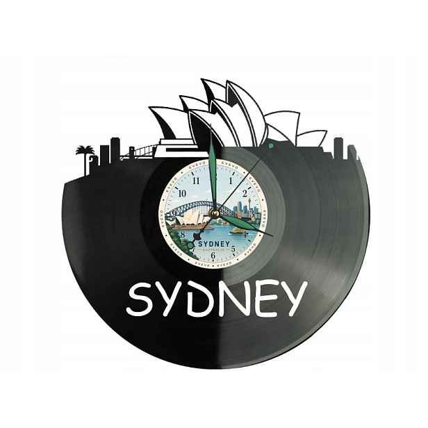Hodiny Sydney Město Austrálie Vinylová deska Dárek Památka Na narozeniny