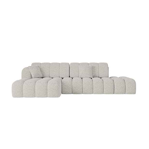 ALTDECOR ROHOVÁ SEDAČKA s funkcí spaní a otomanem, levá OLEA-L2-S 321x164x75 Světle šedá Žinylka