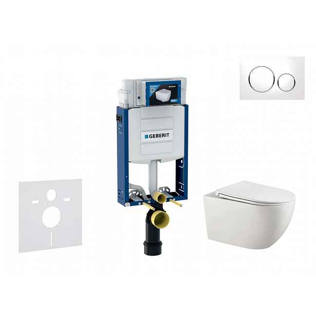Geberit Kombifix - Set předstěnové instalace, klozetu Gaia a sedátka softclose, tlačítko Sigma20, bílá/chrom SANI15CA3117