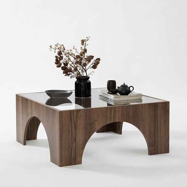 Konferenční stolek Seine - Transparent, Walnut