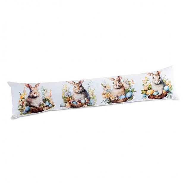 Polštář proti průvanu ZAJÍČCI V KOŠÍČKU 20 x 90 cm