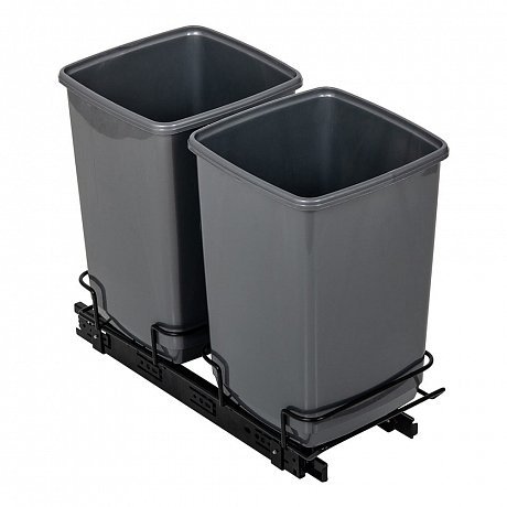 Sada 2 šedých odpadkových košů Addis In-Cupboard Bin, 10 l