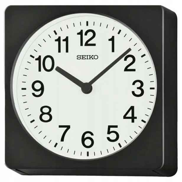 Čitelný Klasický Černý Čtvercový Japonský Hodinový Stroj Seiko QXA860K 19*19 cm