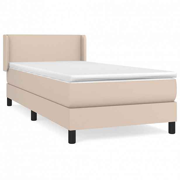 vidaXL Box spring postel s matrací cappuccino 100x200 cm umělá kůže