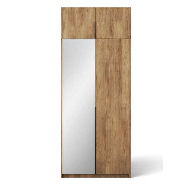 ADRK Šatní skříň s nástavcem a zrcadlem Alena 100 cm dub Artisan