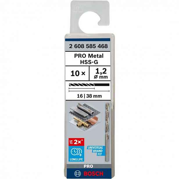 Bosch - Sada vrtáků do kovu, 1,2x38 mm, 10 ks 2608585468