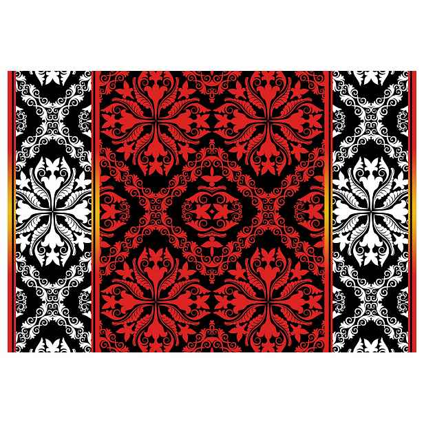 Fototapeta Červeno-černé ornamenty květiny 350x250 Elegantní vzory lepidlo