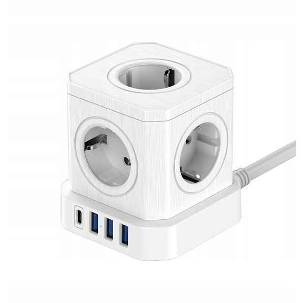 Napájecí kostka Newell GaN Power Cube 9v1 bílá