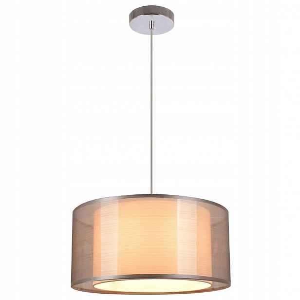 Stříbrná lampa s dvojitým stínítkem Martina do obývacího pokoje
