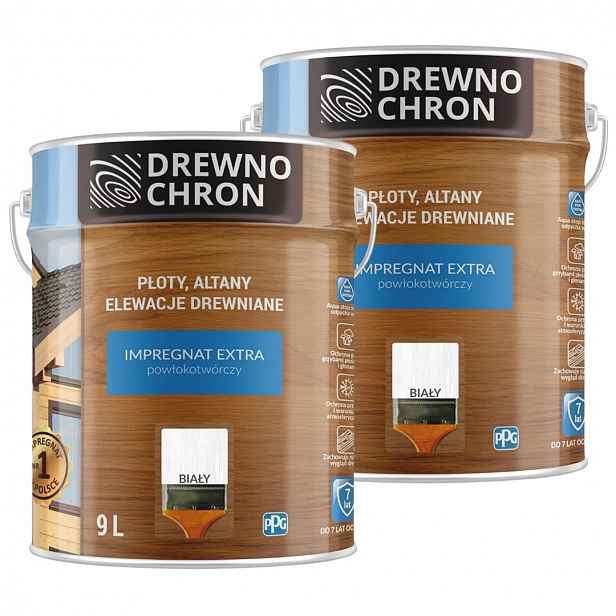 Drewnochron Impregnace Extra 18 L Bílá Sada 2X9 L Ochranná Impregnace