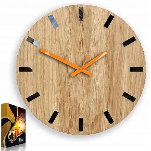 Moderní Hodiny Dub SIMPLE-Orange – Kvalita Unikát