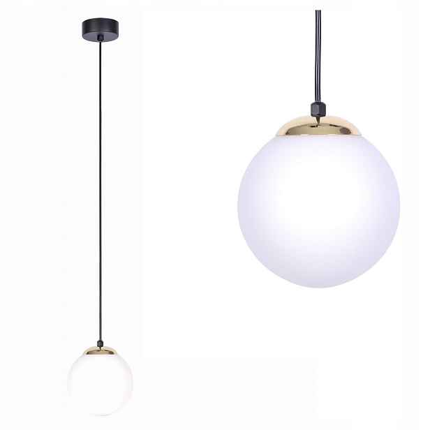 Závěsná lampa Isla skleněná mléčná kulička závit E14 K-4910 Kaja
