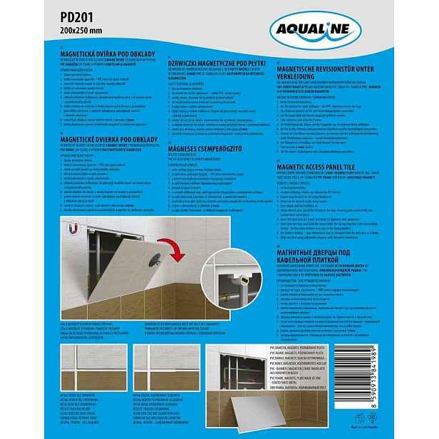 AQUALINE - Magnetická dvířka pod obklady 200x250 PD201