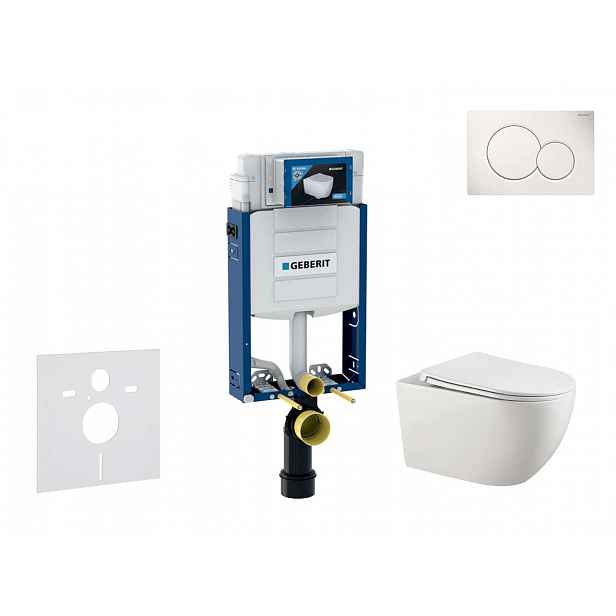 Geberit Kombifix - Set předstěnové instalace, klozetu Gaia a sedátka softclose, tlačítko Sigma01, alpská bílá SANI15CA3116