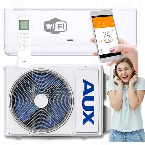Klimatizace Aux Q-Smart Eco 3,5 kW Klimatizace Do Domácnosti Kanceláře Nástěnná Wifi
