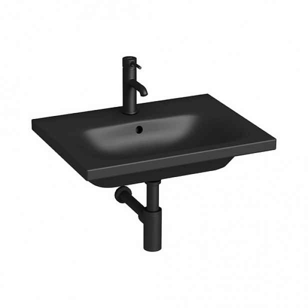Umyvadlo Jika MIo-N 60x45 cm černá mat otvor pro baterii uprostřed H8127137161041