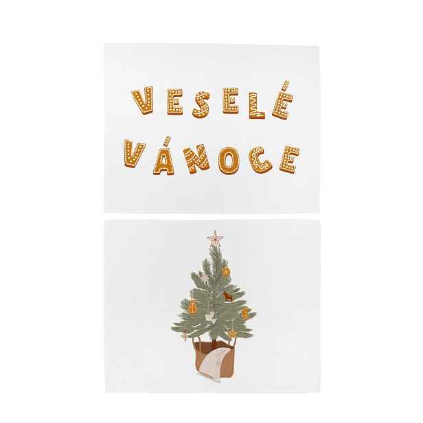 Vánoční látkové prostírání v sadě 2 ks 45x35 cm Veselé Vánoce - Butter Kings