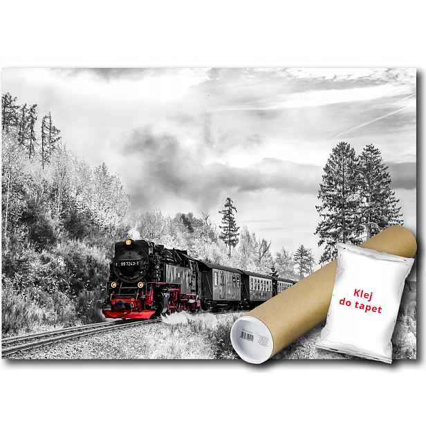 Vinylová Fototapeta Vlak Lokomotiva Krajina B&w Cestování 152x104