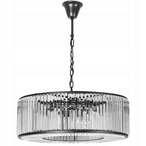 Závěsné Stropní Svítidlo Křišťálový Lustr Černá 50 CM Toolight