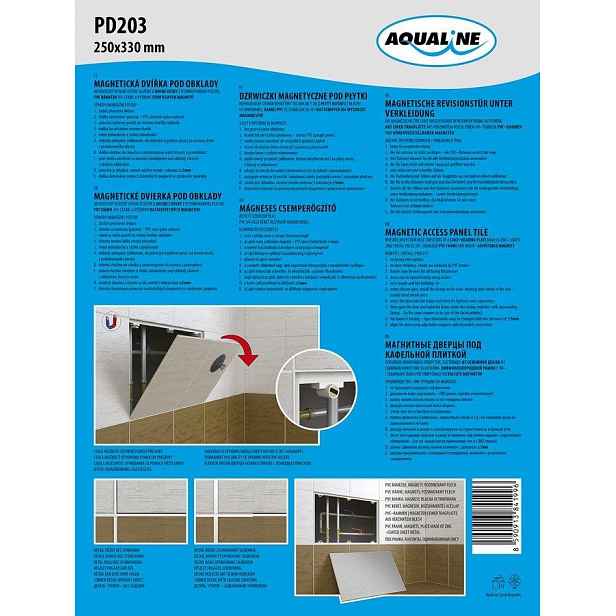 AQUALINE - Magnetická dvířka pod obklady 250x330 PD203