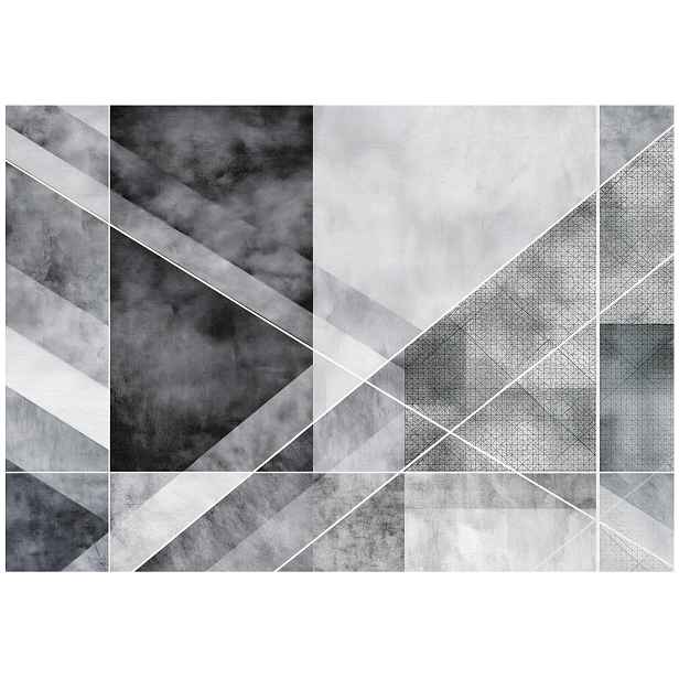 Fototapeta Geometrická Abstrakce Šedá Černá Bílá Loft 368x254