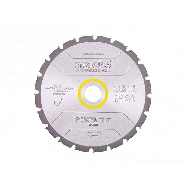 Metabo - Pilový kotouč na dřevo, 216x30 mm, 20 zubů 628230000